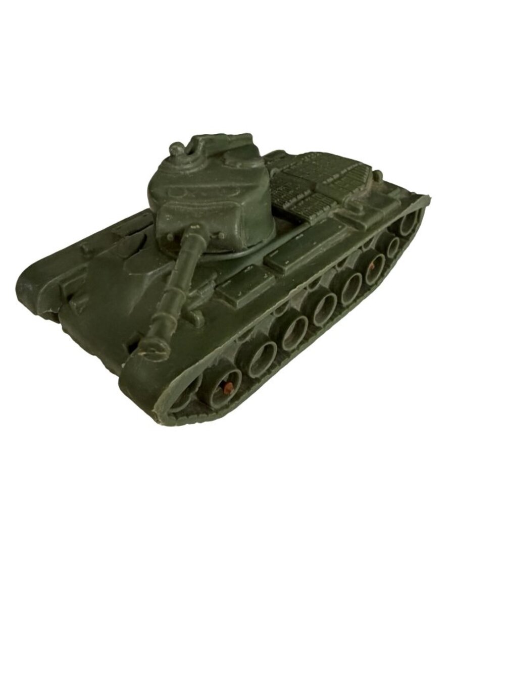 Vintage Auburn Military Tank Toy Olive Drab Green Plastic Made in USA 1950s